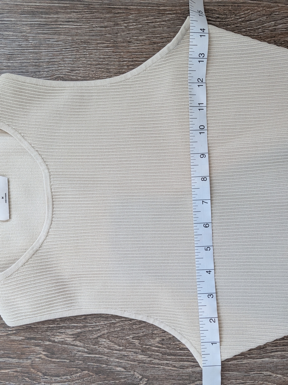 Aritzia Babaton Sculpt Knit Cropped Tank Top Cream Ivory Medium - Picture 8 of 11